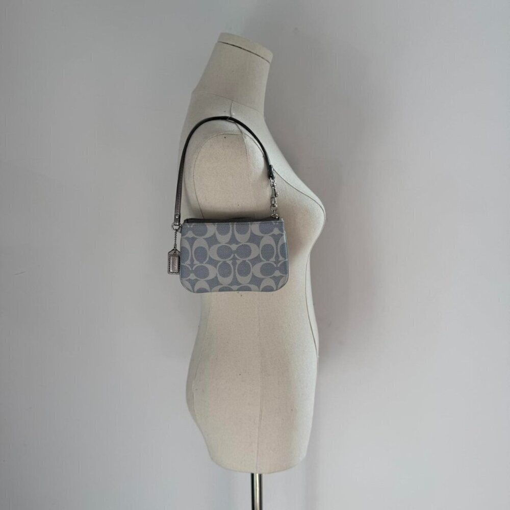 Coach Mini Signature Demi Bag/ Wristlet in Pewter Gray